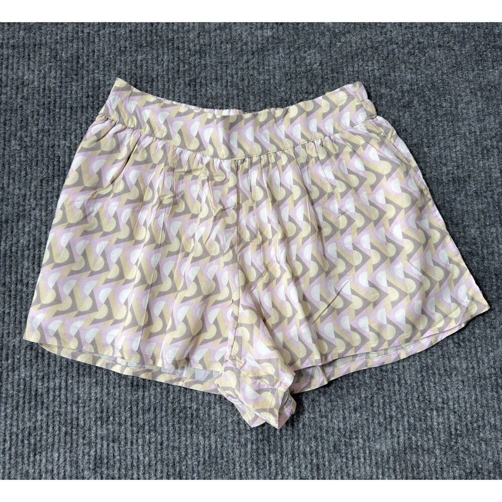 prAna Iguai Shorts Womens Size Small Pleated Front Pockets Willow Retro Geo NEW
